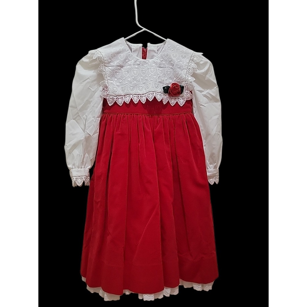JAYNE COPELAND Vintage 80s/90s BEAUTIFUL HOLIDAY DRESS RED VELVET & LACE SIZE 6